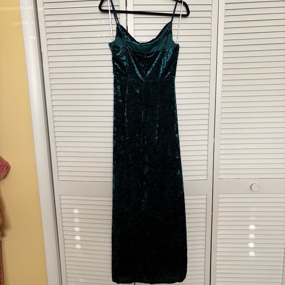 Lulu's Teal Velvet Maxi Dress - Picture 2 of 5